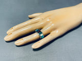 Very Important Wes Willie Vintage Native American Navajo Inlay Turquoise Sterling Silver Ring-Nativo Arts