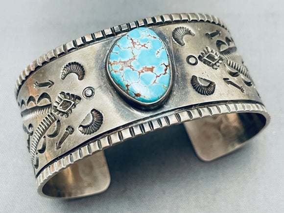 One Of The Most High Grade #8 Turquoise Vintage Native American Navajo Sterling Silver Bracelet-Nativo Arts