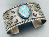 One Of The Most High Grade #8 Turquoise Vintage Native American Navajo Sterling Silver Bracelet-Nativo Arts
