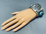 Native American 127 Gram Concho Hand Wrought Sterling Silver Turquoise Bracelet-Nativo Arts