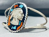 Very Rare Buffalo Coin Sterling Silver Vintage Native American Navajo Turquoise Bracelet-Nativo Arts