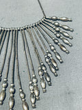 Native American Dropdead Fab!! Vintage Navajo Graduating Sterling Silver Necklace-Nativo Arts