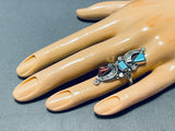 Astonishing Vintage Native American Navajo Turquoise Sterling Silver Ring-Nativo Arts