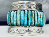 158 Grams 7 Inch Wrist Native American Navajo Turquoise Inlay Sterling Silver Bracelet-Nativo Arts