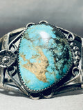 Important Vintage Native American Navajo Gilbert Turquoise Sterling Silver Bracelet-Nativo Arts