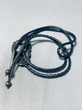 Notable Vintage Native American Zuni Kingman Turquoise Sterling Silver Bolo-Nativo Arts