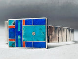 The Best Ray Tracey Vintage Native American Navajo Turquoise Inlay Sterling Silver Bracelet-Nativo Arts