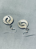 Important Vintage Native American Zuni Blue Gem Turquoise Sterling Silver Earrings-Nativo Arts
