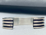 6 Inch Wrist Vintage Native American Navajo Inlay Turquoise Sterling Silver Bracelet-Nativo Arts