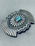 Magnificent Vintage Native American Navajo Spiderweb Turquoise Sterling Silver Huge Buckle-Nativo Arts