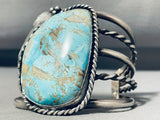92 Gram Huge Vintage Native American Navajo Turquoise Sterling Silver Bracelet-Nativo Arts
