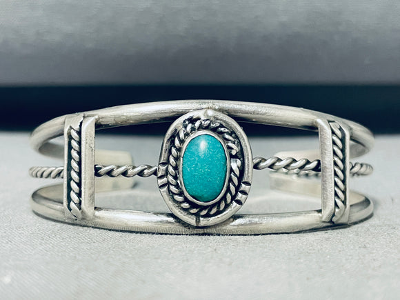 Special Vintage Native American Navajo Cerrillos Turquoise Sterling Silver Bracelet-Nativo Arts