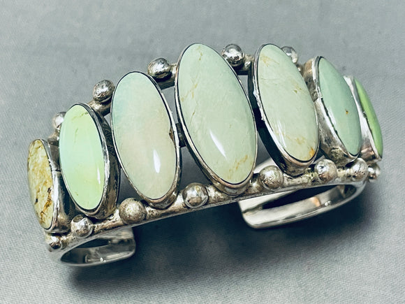 Stunning Vintage Native American Navajo 7 Royston Turquoise Sterling Silver Bracelet-Nativo Arts