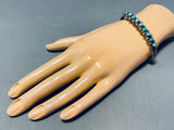 Sweet Vintage Native American Zuni Cerrillos, Blue Gem Turquoise Sterling Silver Bracelet-Nativo Arts
