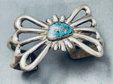 Important Vintage Native American Navajo Pilot Mountain Turquoise Sterling Silver Bracelet-Nativo Arts