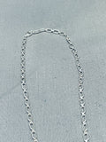 NImportant Tony Aguilar Vintage Santo Domingo Sterling Silver Inlay Necklace-Nativo Arts