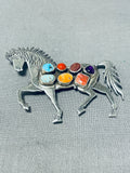 Mark Yazzie Native American Navajo Turquoise Sterling Silver Horse Pin/ Pendant Signed-Nativo Arts