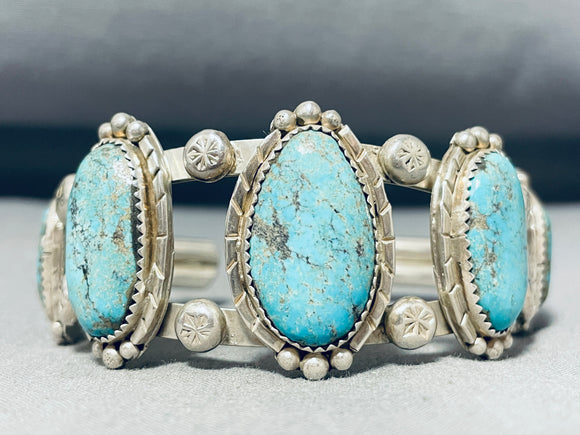 Important Harry Trujillo Turquoise Sterling Silver Bracelet-Nativo Arts