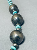 One Of The Most Unique Vintage Native American Navajo Turquoise Sterling Silver Ball Necklace-Nativo Arts