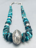 Mega Silver Ball Native American Navajo Sterling Turquoise Necklace-Nativo Arts