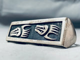 Extremely Rare Triple Finger Vintage Navajo Sterling Silver Ring-Nativo Arts