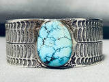 One Of The Best Vintage Native American Navajo Carico Lake Turquoise Sterling Silver Bracelet-Nativo Arts