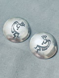 (star) Impressive Vintage Native American Hopi Sterling Silver Earrings-Nativo Arts