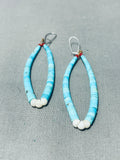 Fabulous Vintage Native American Navajo Turquoise Sterling Silver Dangle Jacla Earrings-Nativo Arts