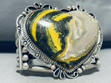 Nez Heart Of Jasper Native American Navajo Sterling Silver Bracelet 138 Grams-Nativo Arts