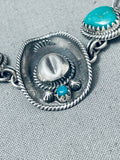 Cowboy Hat Vintage Native American Navajo Turquoise Sterling Silver Bracelet-Nativo Arts