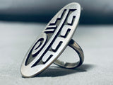Very Important Lawrence Saufkie Vintage Native American Hopi Sterling Silver Ring-Nativo Arts