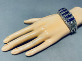 One Of The Best Vintage Native American Navajo Midnight Lapis Sterling Silver Bracelet-Nativo Arts