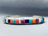6 Inch Wrist Vintage Native American Navajo Turquoise Inlay Sterling Silver Bracelet-Nativo Arts