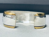 Gold Turtle Vintage Native American Navajo Singer Sterling Silver Bracelet-Nativo Arts