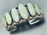 Heavy Vintage Native American Navajo Light Green Turquoise Sterling Silver Bracelet-Nativo Arts