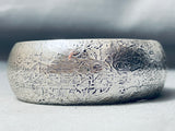Native American Rare Vintage Southwest Sterling Silver Bangle Cuff Bracelet