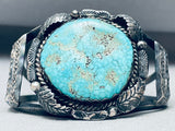 Albert Tsosie Vintage Native American Navajo Birdseye Kingman Turquoise Sterling Silver Bracelet-Nativo Arts