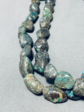 143 Gram Vintage Santo Domingo Blue Green Turquoise Sterling Silver Necklace-Nativo Arts