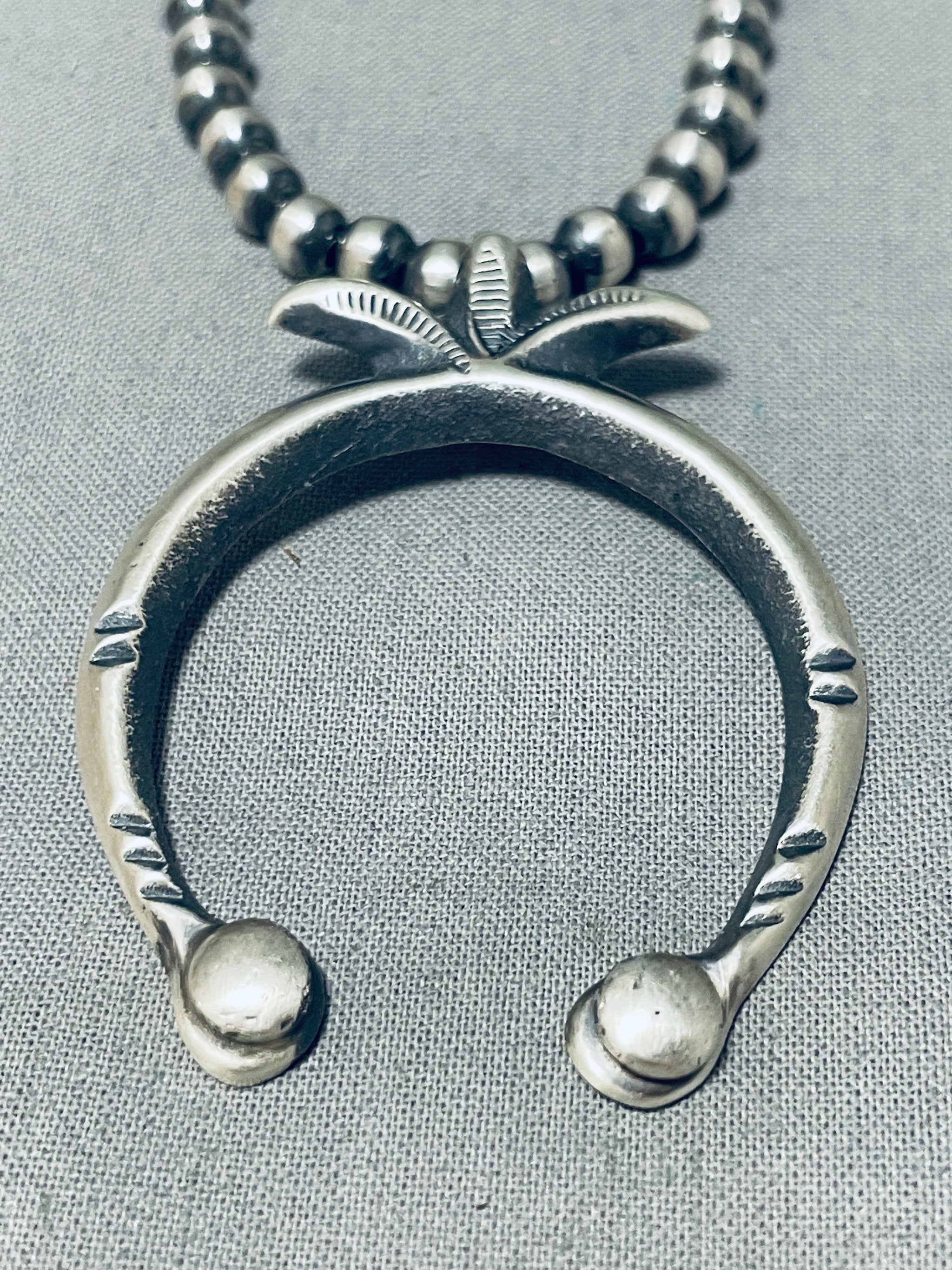 Maryann Chavez Vintage Navajo Sterling Silver Naja Necklace
