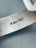 Cloud Stamp Work Vintage Native American Navajo Inlay Sterling Silver Bracelet-Nativo Arts