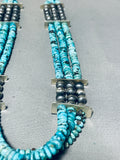 Sections Of Glory! Vintage Native American Navajo Turquoise Sterling Silver Necklace-Nativo Arts