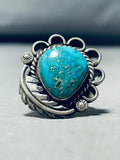 Marvelous Vintage Native American Navajo Carico Lake Turquoise Sterling Silver Ring