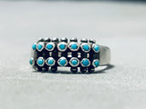 Mesmerizing Vintage Native American Navajo Sleeping Beauty Turquoise Sterling Silver Ring-Nativo Arts