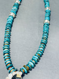 Captivating Vintage Native American Zuni Turquoise Sterling Silver Kachina Necklace Signed-Nativo Arts