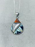 Marvelous Vintage Native American Zuni Turquoise Sterling Silver Necklace Signed-Nativo Arts
