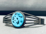 Amazing Vintage Native American Navajo Sleeping Beauty Turquoise Sterling Silver Bracelet-Nativo Arts