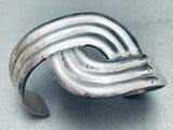Swirling Wide Vintage Sterling Silver Southwest Bracelet-Nativo Arts