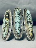 One Of The Finest Vintage Native American Navajo Spiderweb Turquoise Sterling Silver Bracelet-Nativo Arts