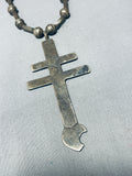 Gasp! Late 1800's/ Early 1900's Vintage Native American Navajo Coin Silver Hand Tooled Necklace-Nativo Arts