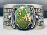 Important Damale Turquoise Native American Navajo Sterling Silver Chee Bracelet-Nativo Arts